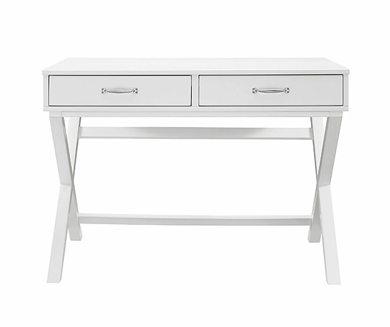 Kari White 2-Drawer Campaign Desk 4 Kari White 2-Drawer Campaign Desk - Image 2