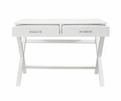 Kari White 2-Drawer Campaign Desk 8 Kari White 2-Drawer Campaign Desk -Storage supplies store 810543188 4