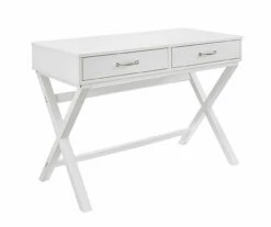 Kari White 2-Drawer Campaign Desk 9 Kari White 2-Drawer Campaign Desk -Storage supplies store 810543188 5