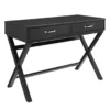 Kari Black 2-Drawer Campaign Desk 2 Kari Black 2-Drawer Campaign Desk -Storage supplies store 810543190 1