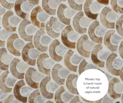 Globa Designs White & Gold Capiz Mosaic Beehive Accent Table -Storage supplies store 810543194 A8