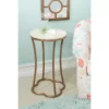 Globa Designs White & Gold Capiz Mosaic Beehive Accent Table -Storage supplies store 810543194 B0