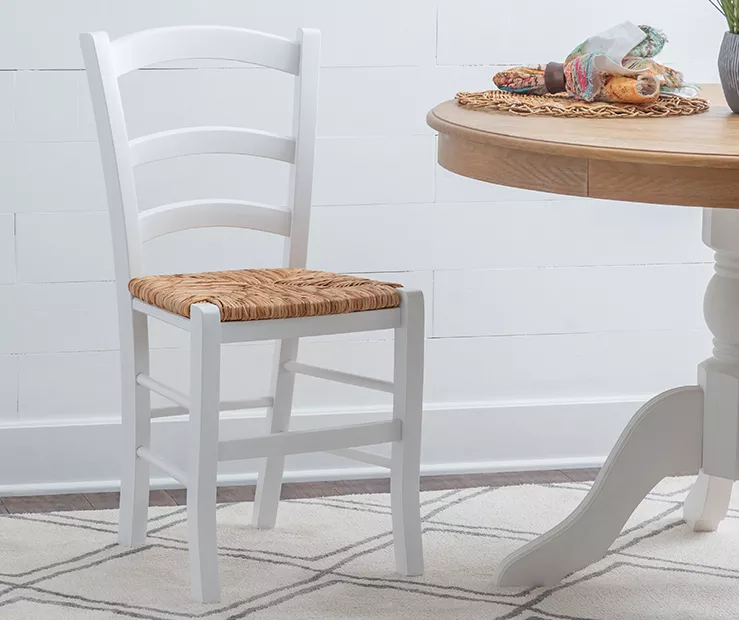 Bordeaux White Handwoven Ladder Back Side Chairs, 2-Pack 6 Bordeaux White Handwoven Ladder Back Side Chairs, 2-Pack - Image 5