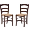 Bordeaux Walnut Handwoven Ladder Back Side Chairs, 2-Pack -Storage supplies store 810543200 A0 1