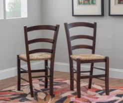 Bordeaux Walnut Handwoven Ladder Back Side Chairs, 2-Pack -Storage supplies store 810543200 A0 4