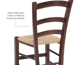 Bordeaux Walnut Handwoven Ladder Back Side Chairs, 2-Pack -Storage supplies store 810543200 A8 2