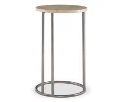 Global Designs Pewter Geometric Capiz Mosaic C Accent Table