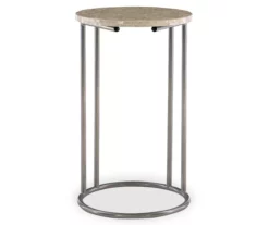 Global Designs Pewter Geometric Capiz Mosaic C Accent Table -Storage supplies store 810543213 3