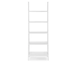 Boston White Wood 5-Shelf Ladder Bookcase -Storage supplies store 810543215 3