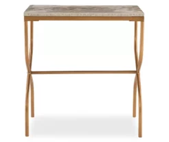 Global Designs Gold Geometric Capiz Mosaic Fish Pattern Accent Table -Storage supplies store 810543217 3