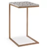 Global Designs Gold Geometric Capiz Mosaic Fish Pattern C Accent Table -Storage supplies store 810543218 1