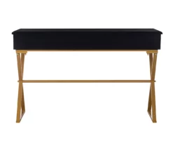 Glam Black & Gold 2-Drawer Campaign Desk 10 Glam Black & Gold 2-Drawer Campaign Desk -Storage supplies store 810543220 4