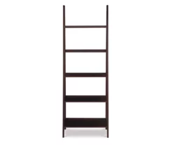 Boston Espresso 5-Shelf Wooden Ladder Bookcase -Storage supplies store 810543223 3