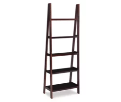 Boston Espresso 5-Shelf Wooden Ladder Bookcase -Storage supplies store 810543223 4
