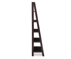 Boston Espresso 5-Shelf Wooden Ladder Bookcase -Storage supplies store 810543223 5