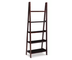 Boston Espresso 5-Shelf Wooden Ladder Bookcase -Storage supplies store 810543223 A0 1