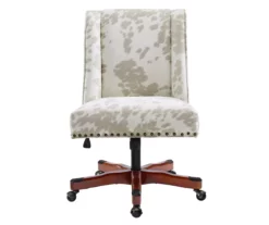 Austin Brown Linen Cow Print Office Chair -Storage supplies store 810543224 A0 2