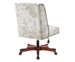 Austin Brown Linen Cow Print Office Chair -Storage supplies store 810543224 A4 4