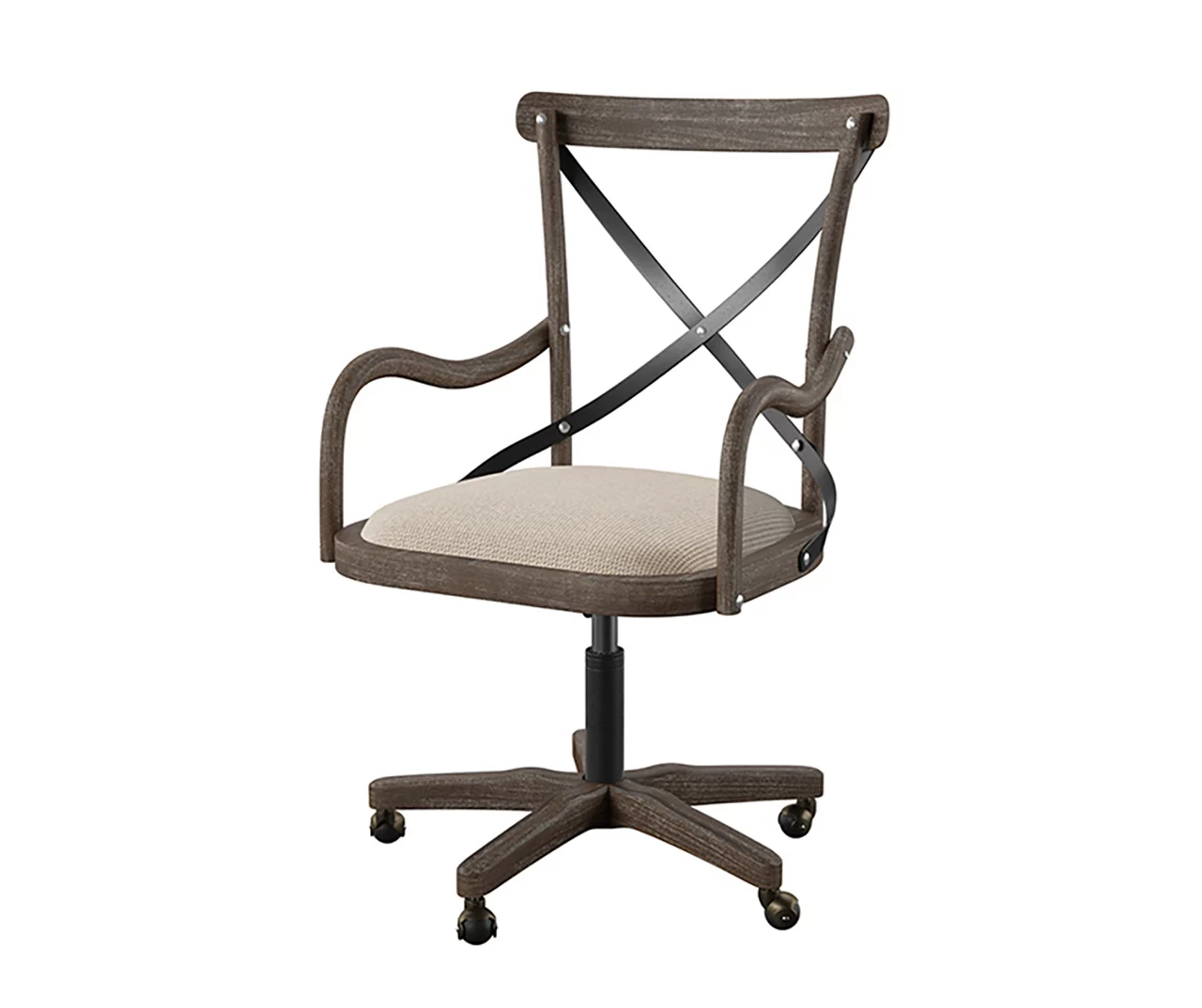 Radley Cafe Gray Wash X-Back Swivel Office Chair 5 Radley Cafe Gray Wash X-Back Swivel Office Chair - Image 3