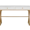 Glam White & Gold 2-Drawer Campaign Desk 1 Glam White & Gold 2-Drawer Campaign Desk -Storage supplies store 810543228 A0 2