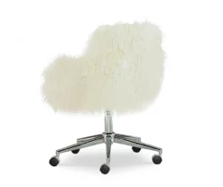 Coralie Faux Fur Cushioned Swivel Office Chair -Storage supplies store 810543229 4