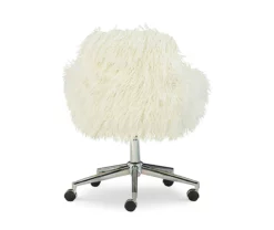 Coralie Faux Fur Cushioned Swivel Office Chair -Storage supplies store 810543229 5