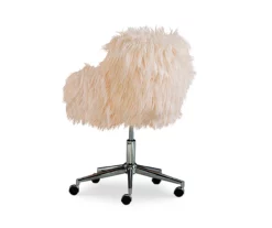 Coralie Faux Fur Cushioned Swivel Office Chair -Storage supplies store 810543230 4