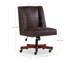 Austin Dark Walnut Upholstered Office Chair -Storage supplies store 810543233 D8 9