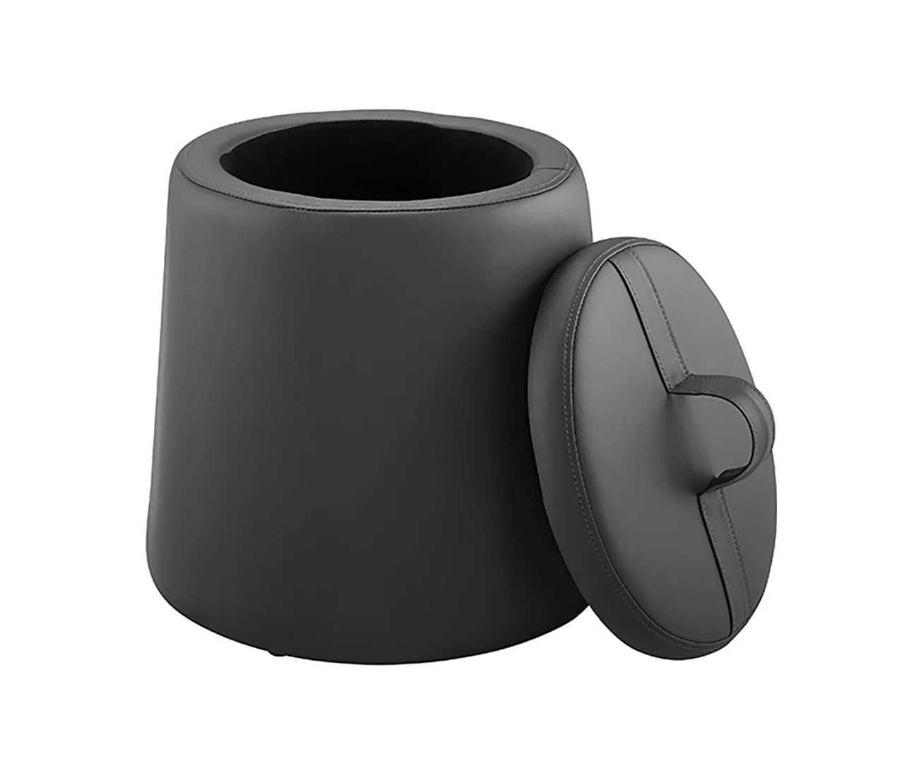 Jenna Faux Leather Tapered Storage Accent Stool 8 Jenna Faux Leather Tapered Storage Accent Stool - Image 6