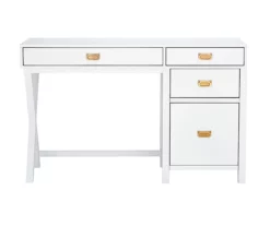 Kari White 4-Drawer Office Desk -Storage supplies store 810543244 3