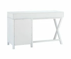 Kari White 4-Drawer Office Desk -Storage supplies store 810543244 5