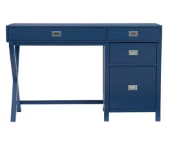 Kari Royal Blue 4-Drawer Office Desk -Storage supplies store 810543245 A0 2