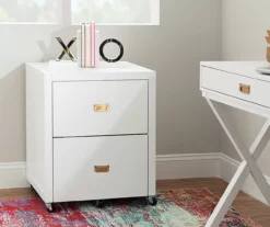 Kari White 2-Drawer Rolling Filing Cabinet -Storage supplies store 810543247 2