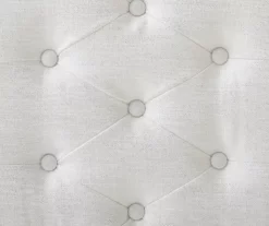 Marie Glitz White Tufted Linen Acrylic Leg Bench -Storage supplies store 810543267 A8 2