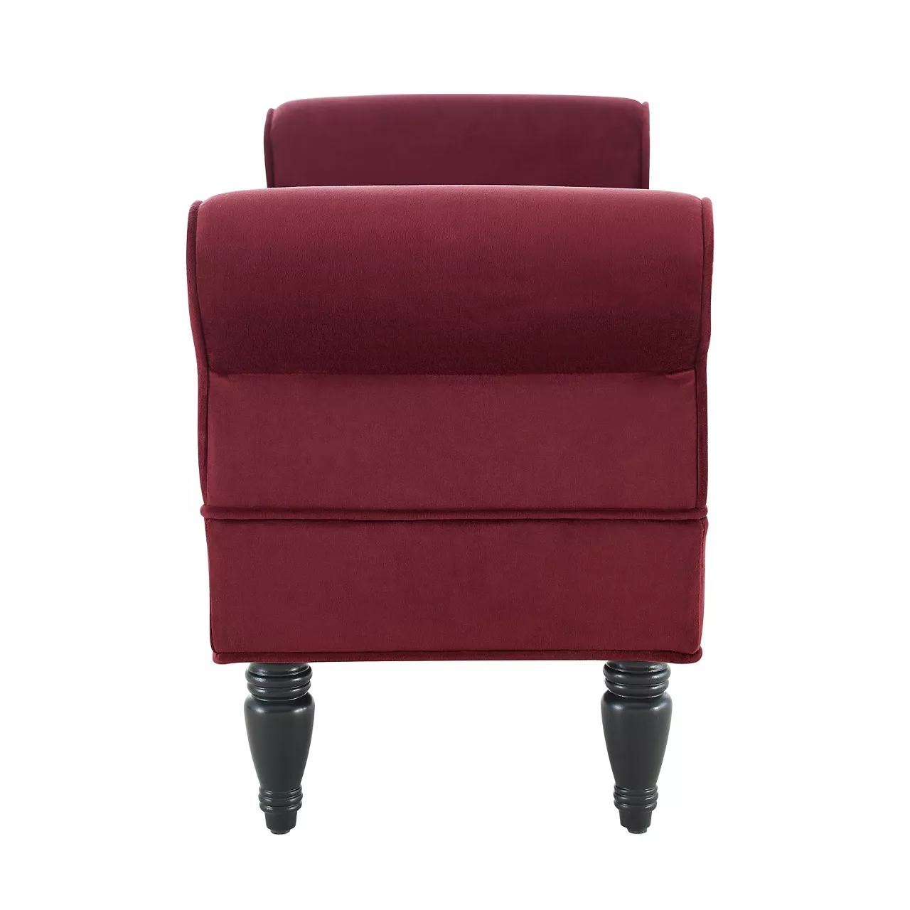 Elsie Berry & Dark Mahogany Upholstered Rolled Arm Bench 6 Elsie Berry & Dark Mahogany Upholstered Rolled Arm Bench - Image 4