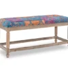 Moroccan Tapestry Upholstered Rustic Driftwood Bench 1 Moroccan Tapestry Upholstered Rustic Driftwood Bench -Storage supplies store 810543273 1