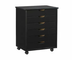 Craft Mate Wide Black 6-Drawer Rolling Storage Cart