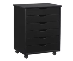 Craft Mate Wide Black 6-Drawer Rolling Storage Cart -Storage supplies store 810543288 A0 1