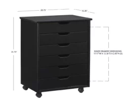 Craft Mate Wide Black 6-Drawer Rolling Storage Cart -Storage supplies store 810543288 A8 3