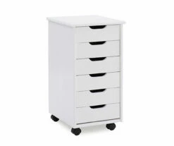 Craft Mate White Wood 6-Drawer Rolling Storage Cart