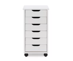 Craft Mate White Wood 6-Drawer Rolling Storage Cart -Storage supplies store 810543289 3