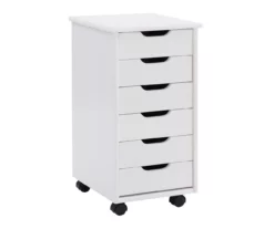 Craft Mate White Wood 6-Drawer Rolling Storage Cart -Storage supplies store 810543289 A0 1