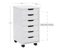 Craft Mate White Wood 6-Drawer Rolling Storage Cart -Storage supplies store 810543289 A8
