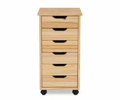 Craft Mate Natural Wood 6-Drawer Rolling Storage Cart -Storage supplies store 810543290 3