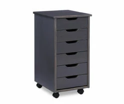 Craft Mate Gray Wood 6-Drawer Rolling Storage Cart
