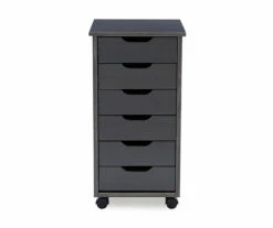 Craft Mate Gray Wood 6-Drawer Rolling Storage Cart 25 Craft Mate Gray Wood 6-Drawer Rolling Storage Cart -Storage supplies store 810543291 3