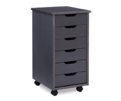 Craft Mate Gray Wood 6-Drawer Rolling Storage Cart 20 Craft Mate Gray Wood 6-Drawer Rolling Storage Cart -Storage supplies store 810543291 A0 1