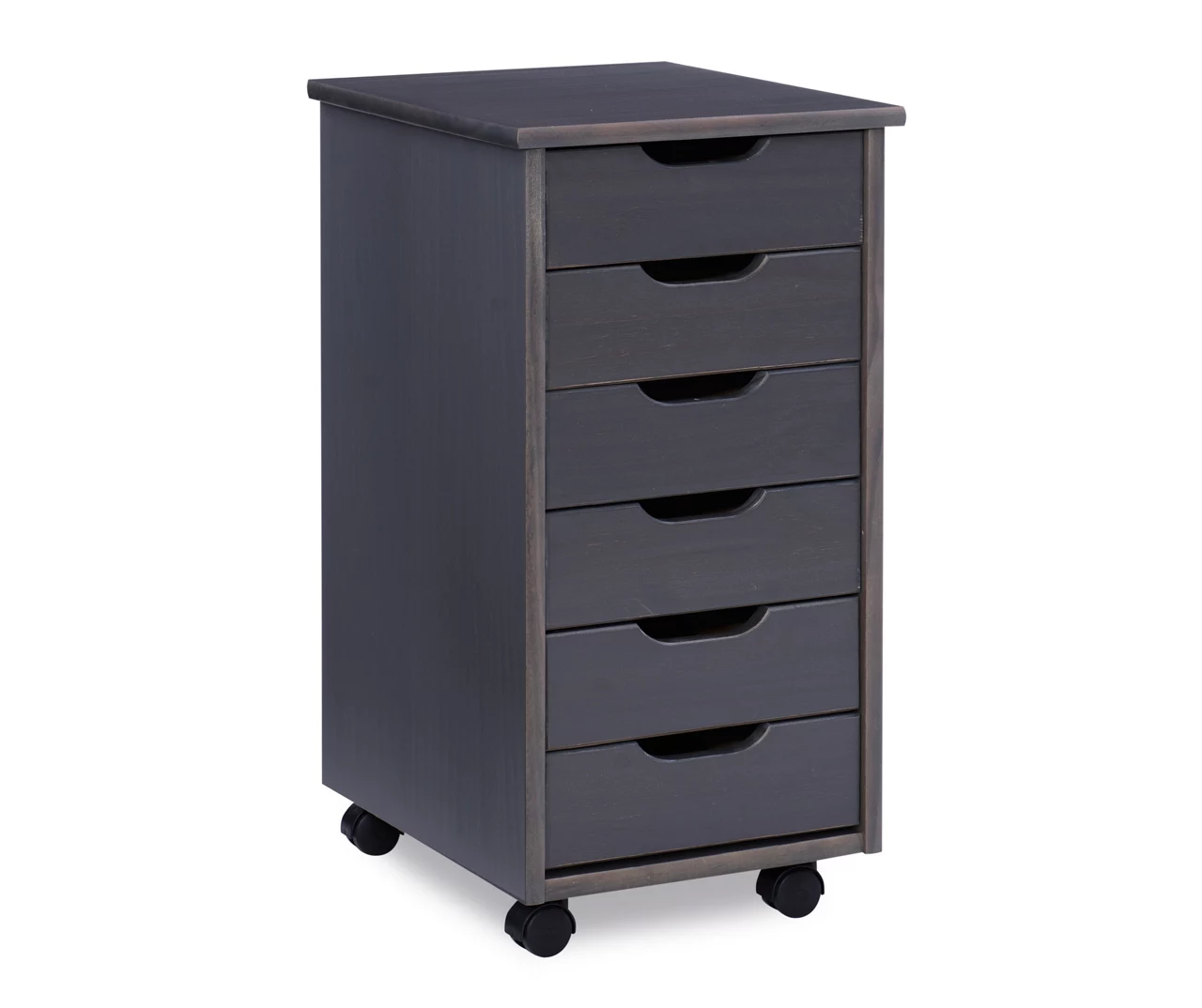 Craft Mate Gray Wood 6-Drawer Rolling Storage Cart 6 Craft Mate Gray Wood 6-Drawer Rolling Storage Cart - Image 4