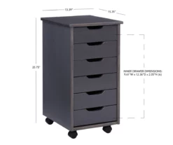 Craft Mate Gray Wood 6-Drawer Rolling Storage Cart 24 Craft Mate Gray Wood 6-Drawer Rolling Storage Cart -Storage supplies store 810543291 A8 2