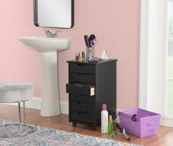 Craft Mate Black Wood 6-Drawer Rolling Storage Cart 22 Craft Mate Black Wood 6-Drawer Rolling Storage Cart -Storage supplies store 810543292 2